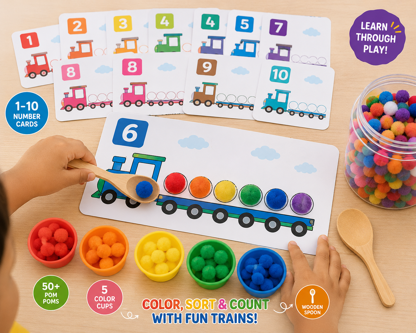3-in-1 Learning & Activity Box – Sticker Art, Search & Find & Color Sorting (Ages 2-8)