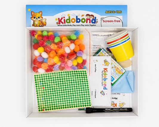 3-in-1 Learning & Activity Box – Sticker Art, Search & Find & Color Sorting (Ages 2-8)