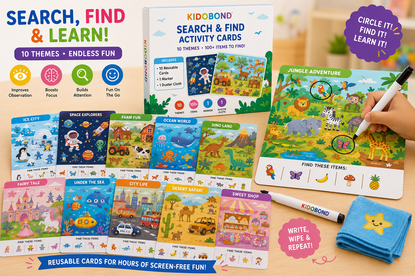 Search & Find Learning Mats – Reusable Educational Activity Set (3-6 Years)