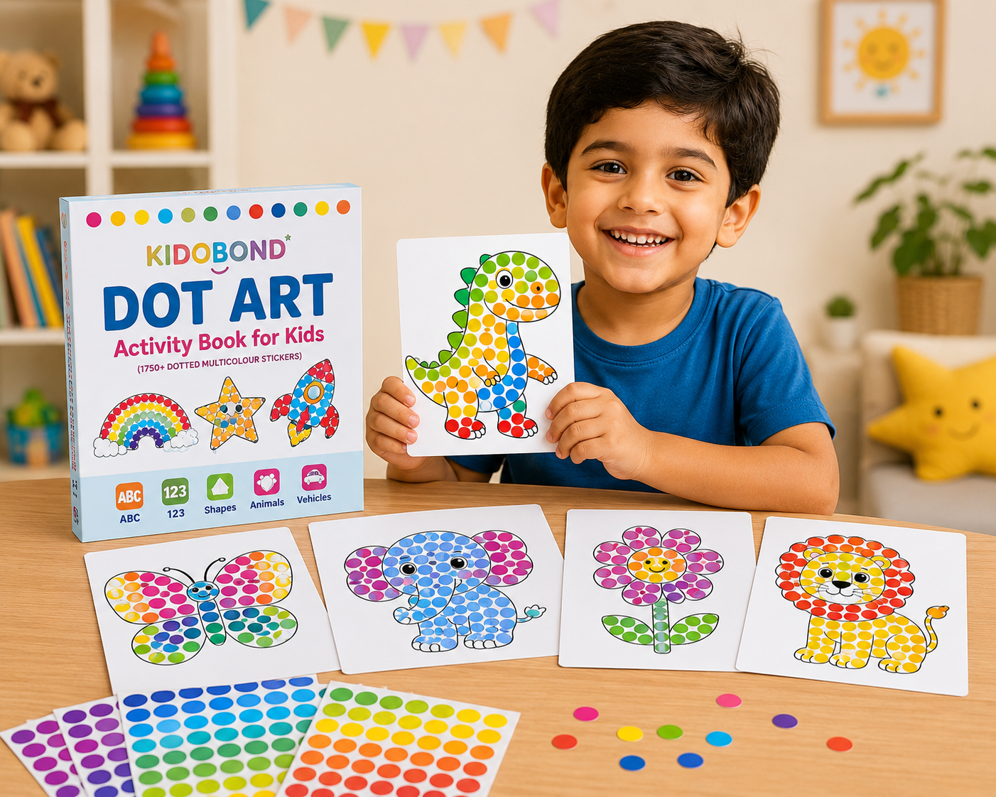 Dot Art Activity Kit – No Mess Sticker Fun for Kids (2-8 Years)