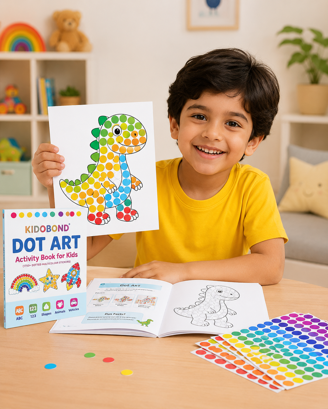 Dot Art Activity Kit – No Mess Sticker Fun for Kids (2-8 Years)