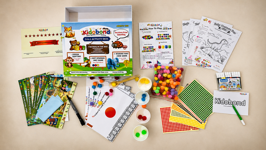 3-in-1 Learning & Activity Box – Sticker Art, Search & Find & Color Sorting (Ages 2-8)